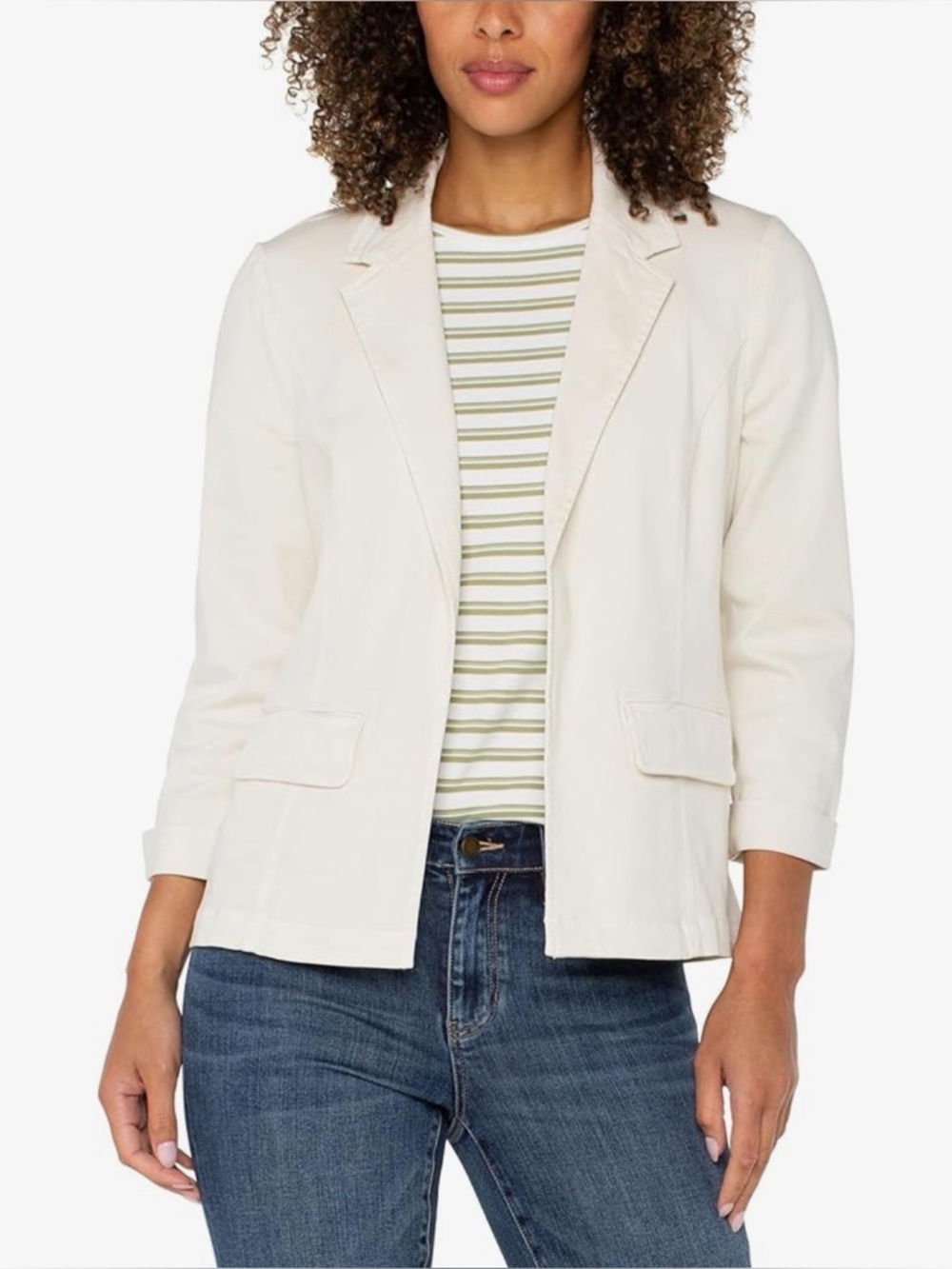 NWT Liverpool Fitted Open Blazer - Bone Ivory